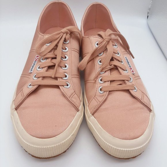 Superga Rose Gold Satin Low Top Sneakers - 8 - Picture 2 of 11